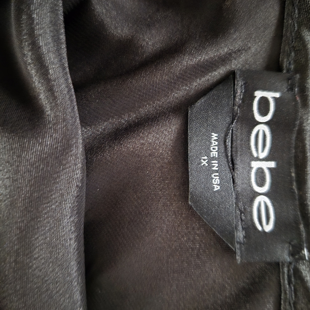 Bebe Elegant Black Satin Slip Dress - Picture 7 of 8